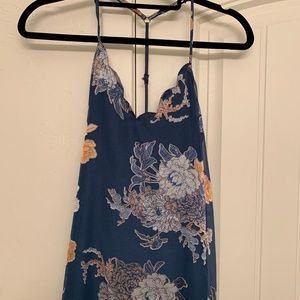 Blue Floral Tank Top